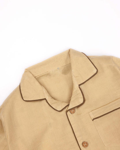 Muslin Solid Night Suit