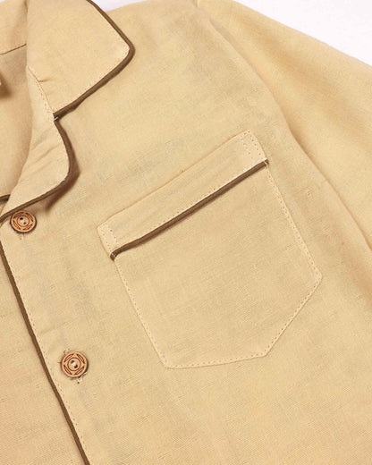Muslin Solid Night Suit