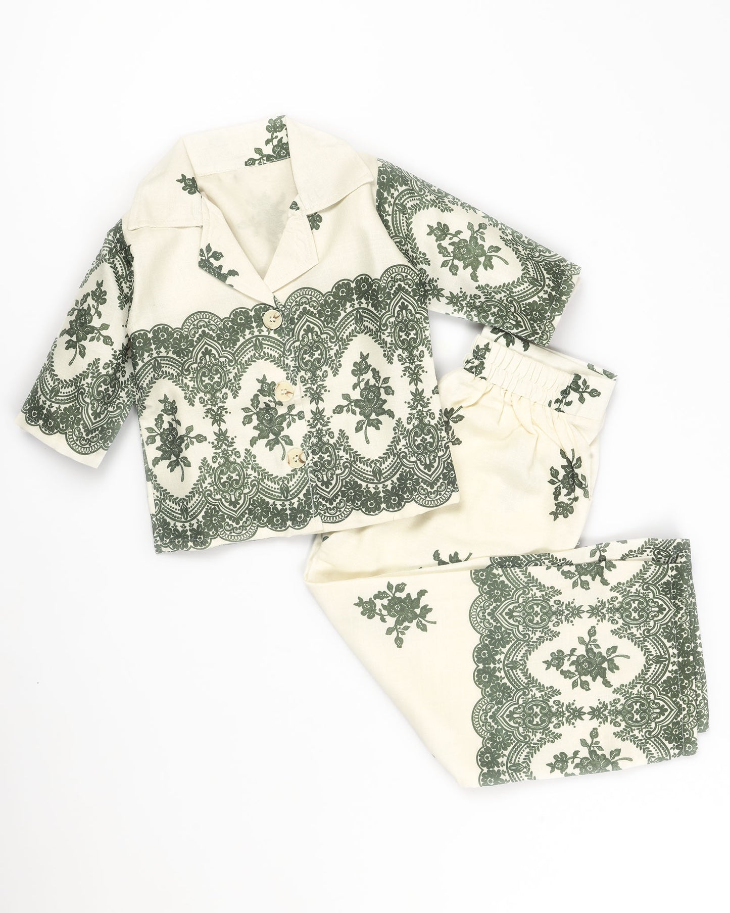Floral Print Pure Cotton Shirt & Pants Casual Co-ord Set