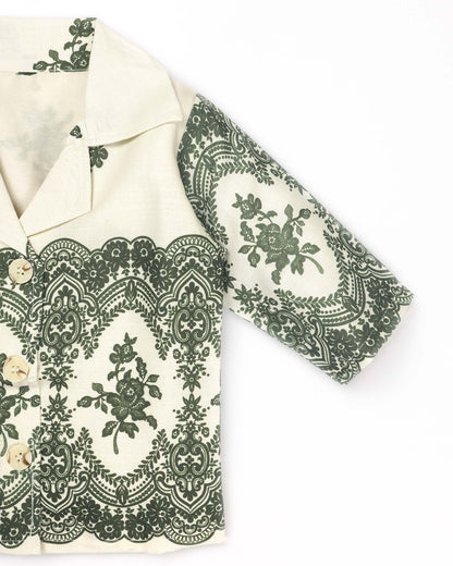 Floral Print Pure Cotton Shirt & Pants Casual Co-ord Set