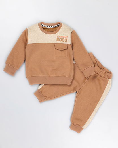 Future Boss Printed Fleeced Co-Ord Set