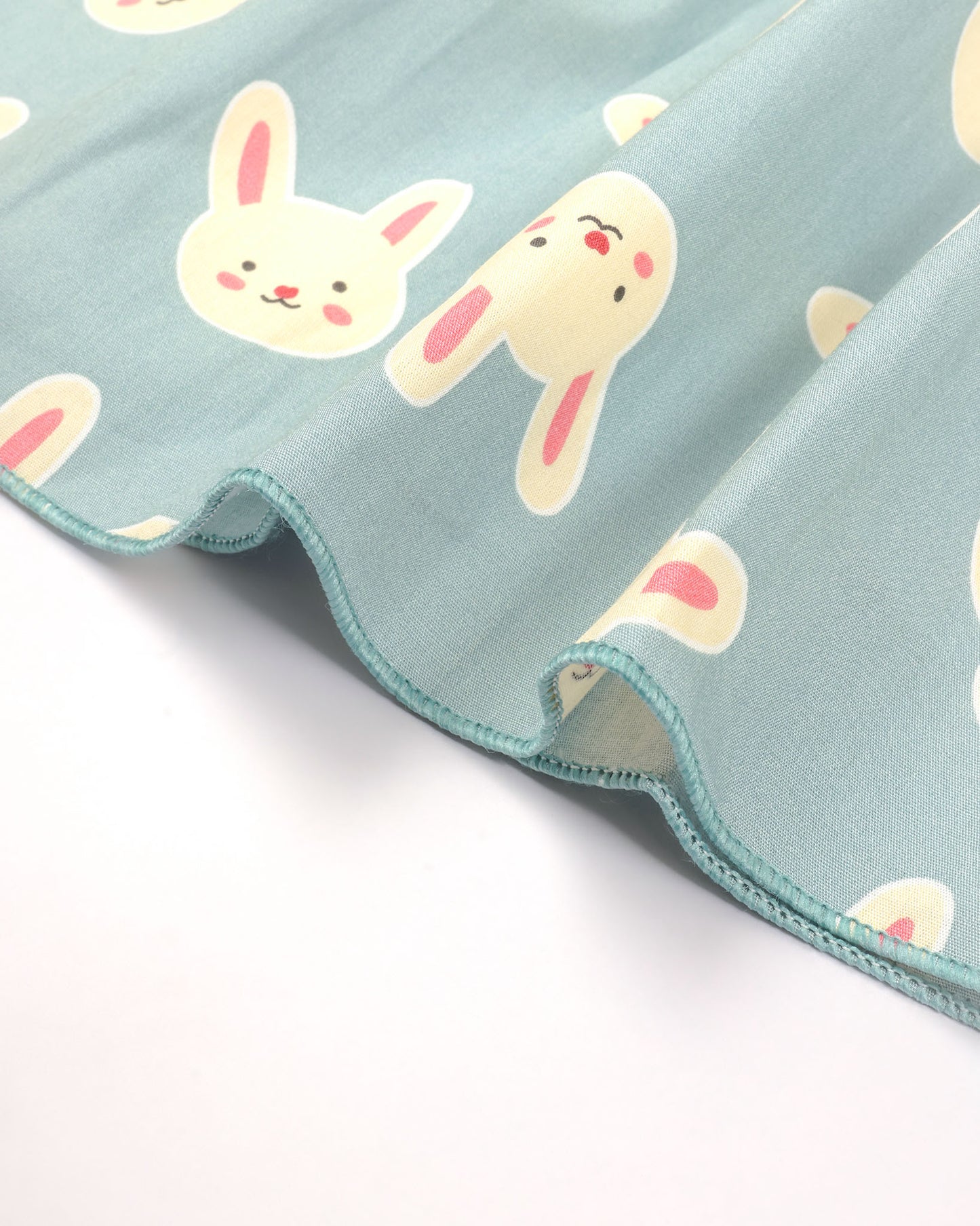 Bunny Print Frock Dress with Flower Detail