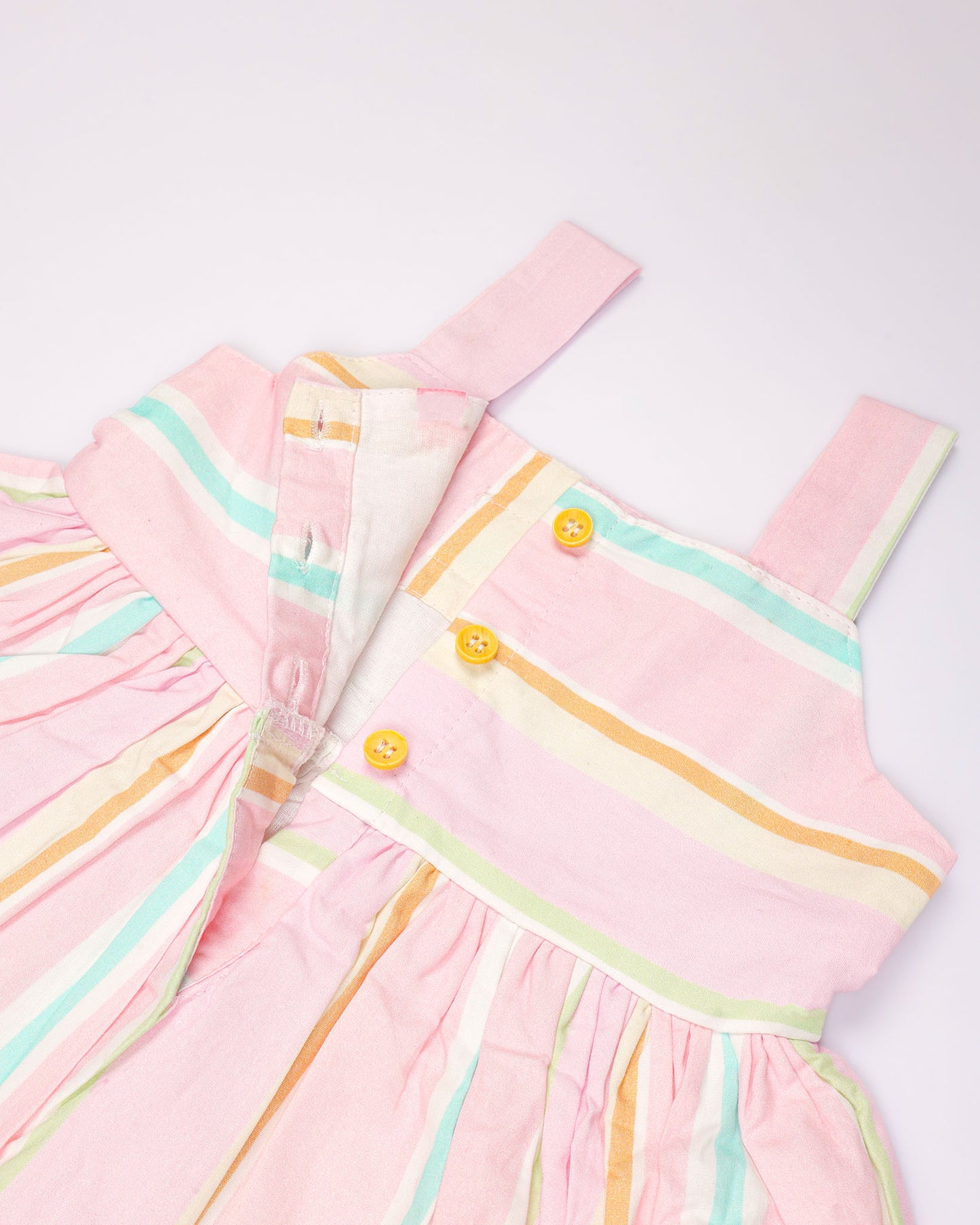 Striped Printed Pastel Shade Casual Frock Dress