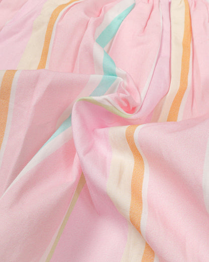 Striped Printed Pastel Shade Casual Frock Dress