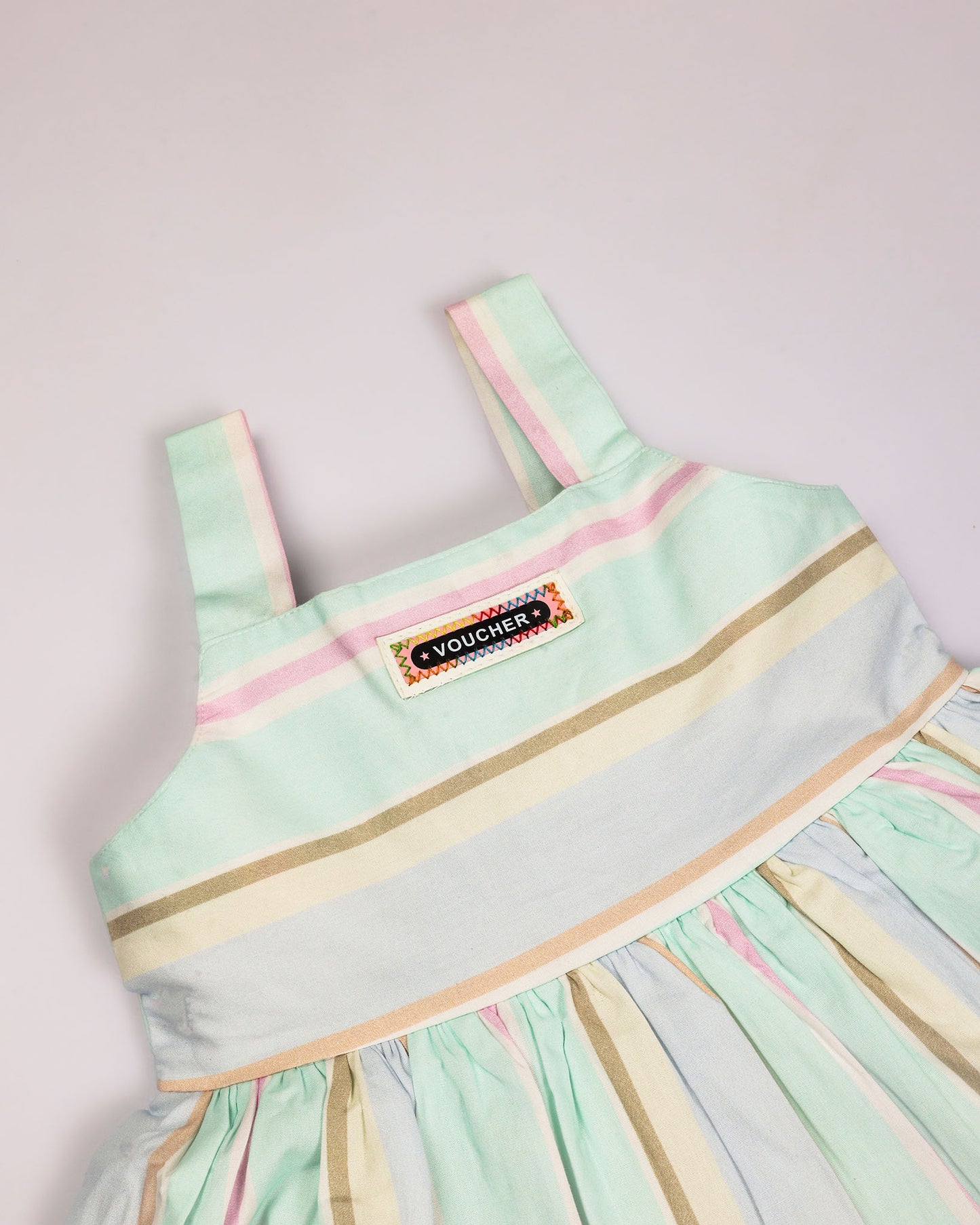 Striped Printed Pastel Shade Casual Frock Dress