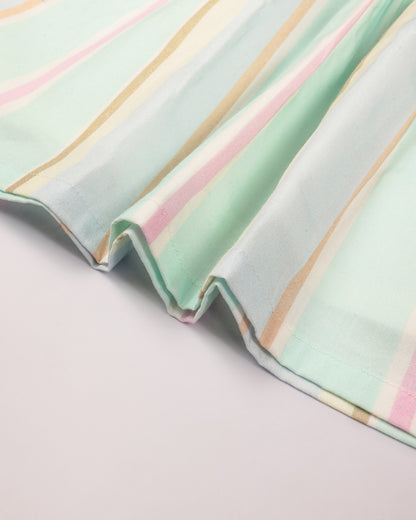 Striped Printed Pastel Shade Casual Frock Dress