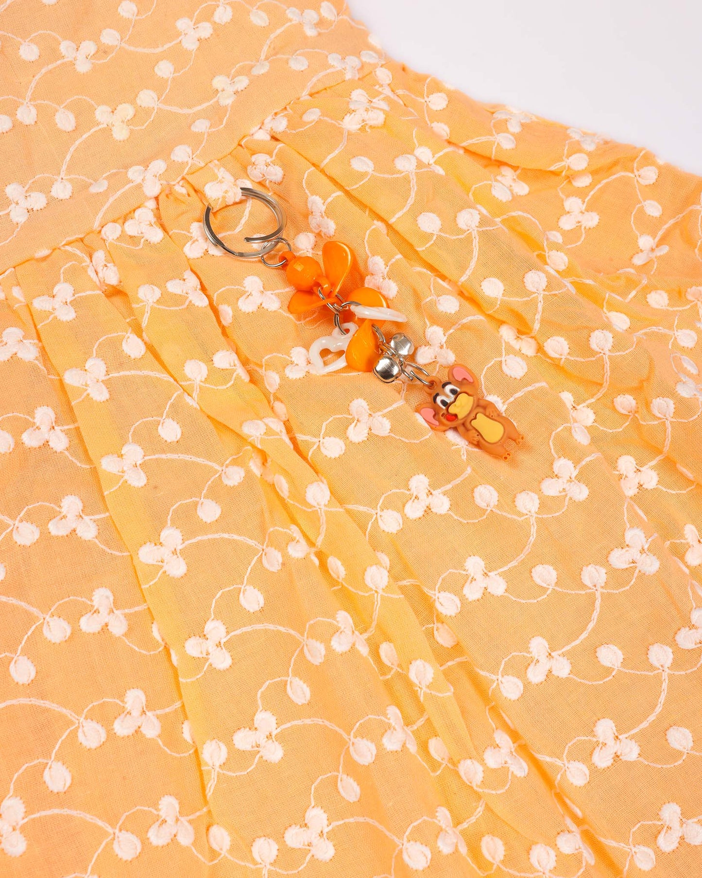 Embroidered Frock Dress with Puff Sleeves
