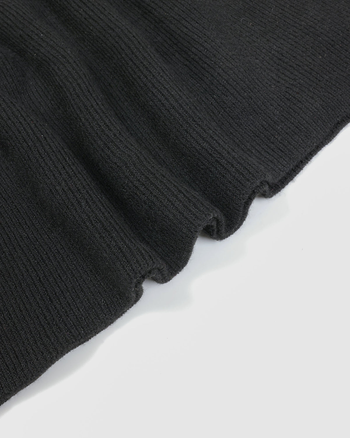 Ruffled Collar Ribbed Sweater Frock Dress