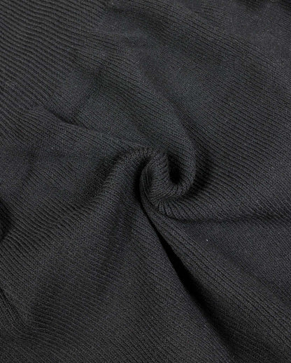 Ruffled Collar Ribbed Sweater Frock Dress