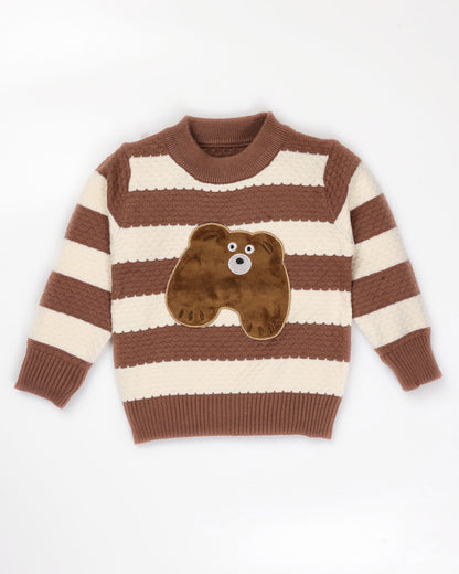 Velvet Bear Appliqued Honeycomb Sweater Co-Ord