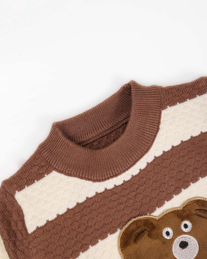 Velvet Bear Appliqued Honeycomb Sweater Co-Ord