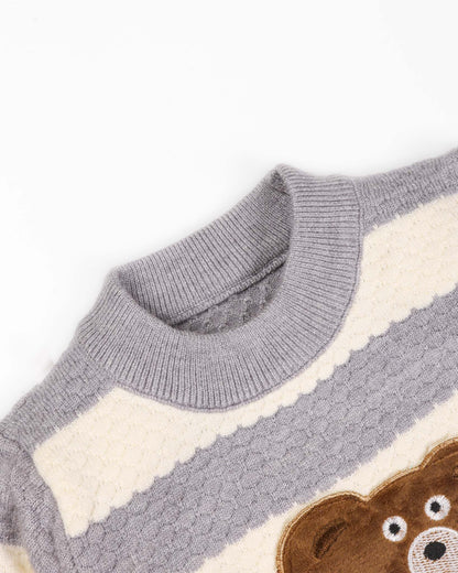 Velvet Bear Appliqued Honeycomb Sweater Co-Ord