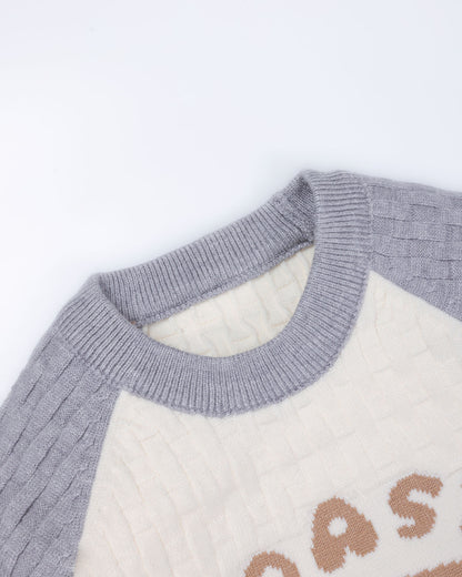 Toast Toy Appliqued Basket Knit Sweater Co-Ord