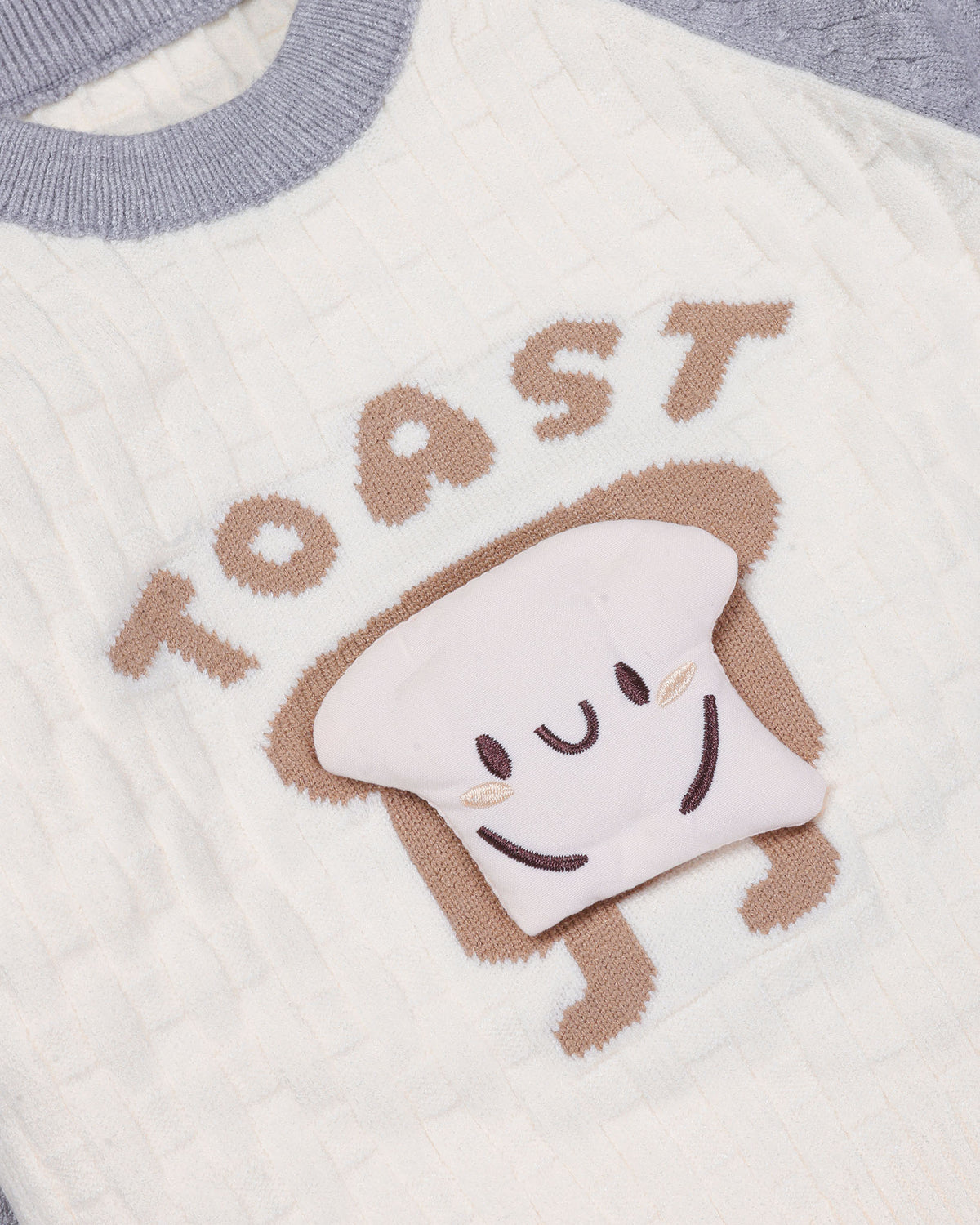 Toast Toy Appliqued Basket Knit Sweater Co-Ord