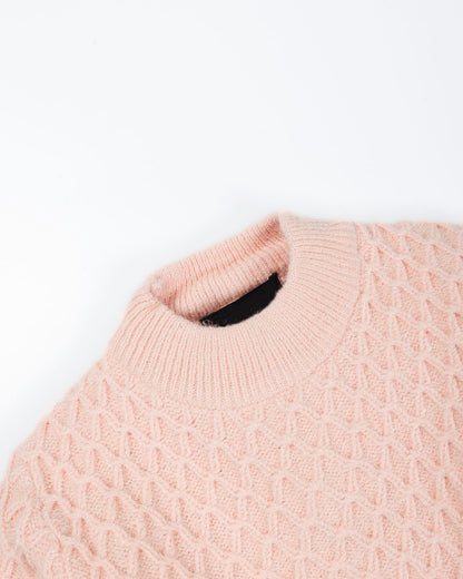 Honeycomb Cable Knit Textured Pencil Midi Dress