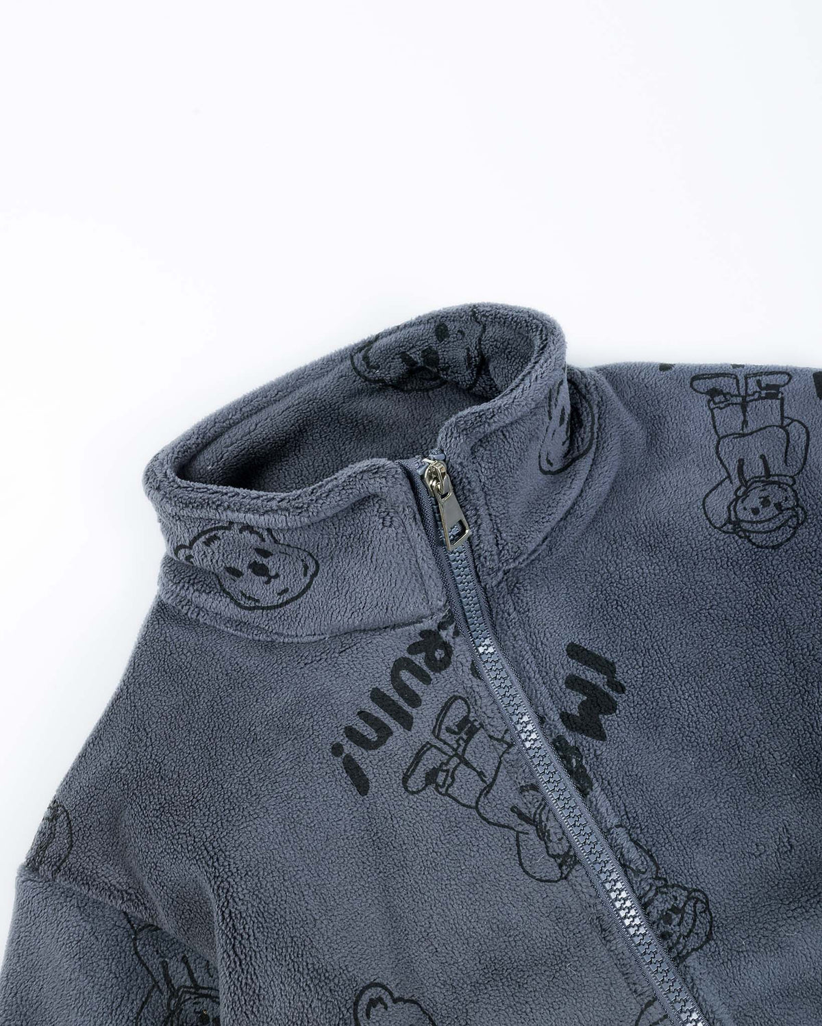Bear Printed Teddy Fleece Jacket