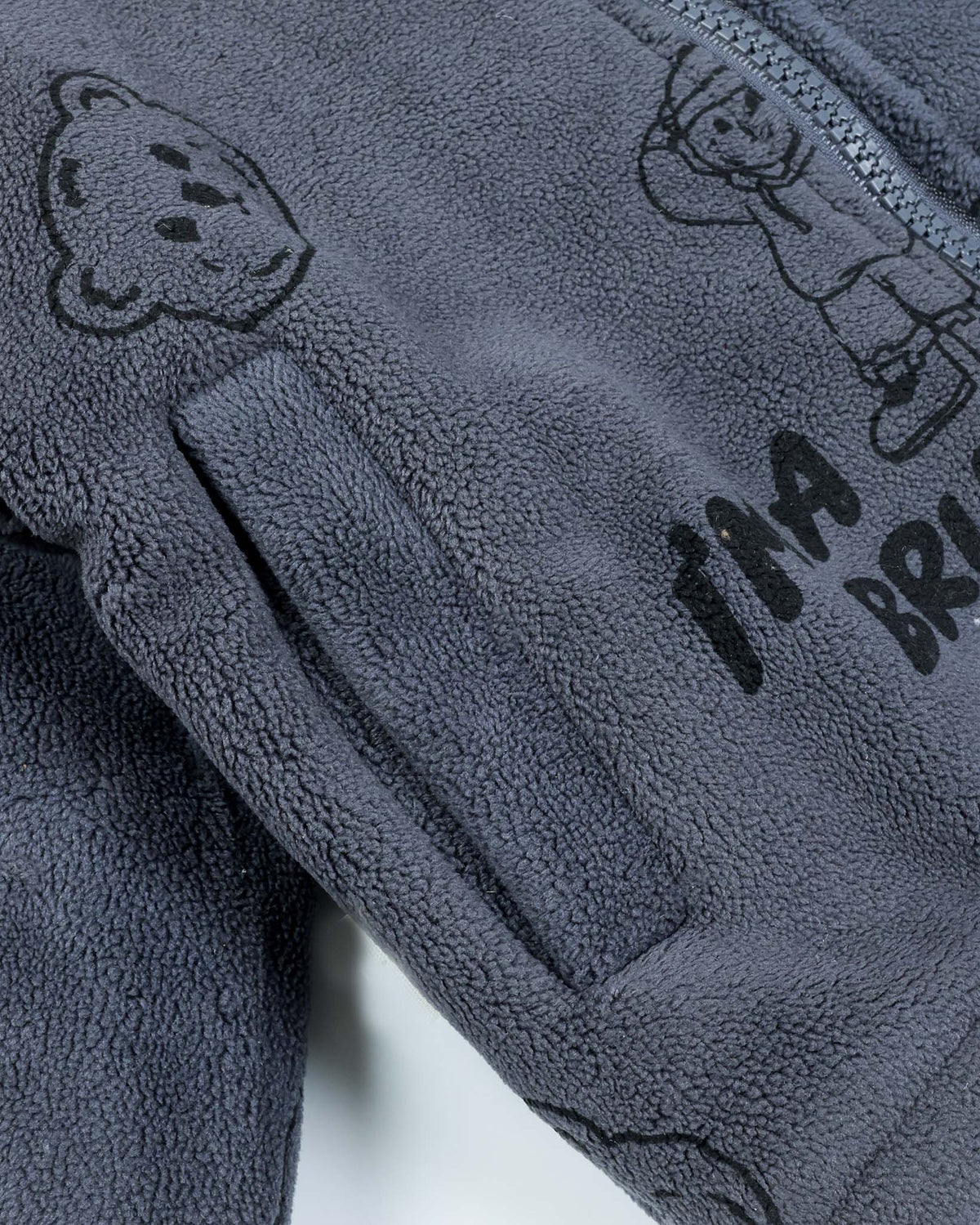 Bear Printed Teddy Fleece Jacket