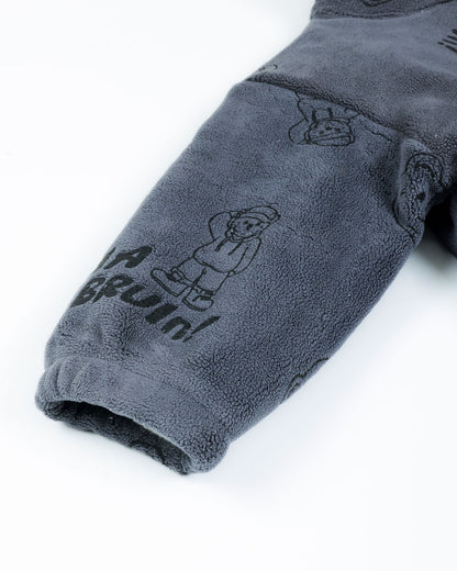 Bear Printed Teddy Fleece Jacket
