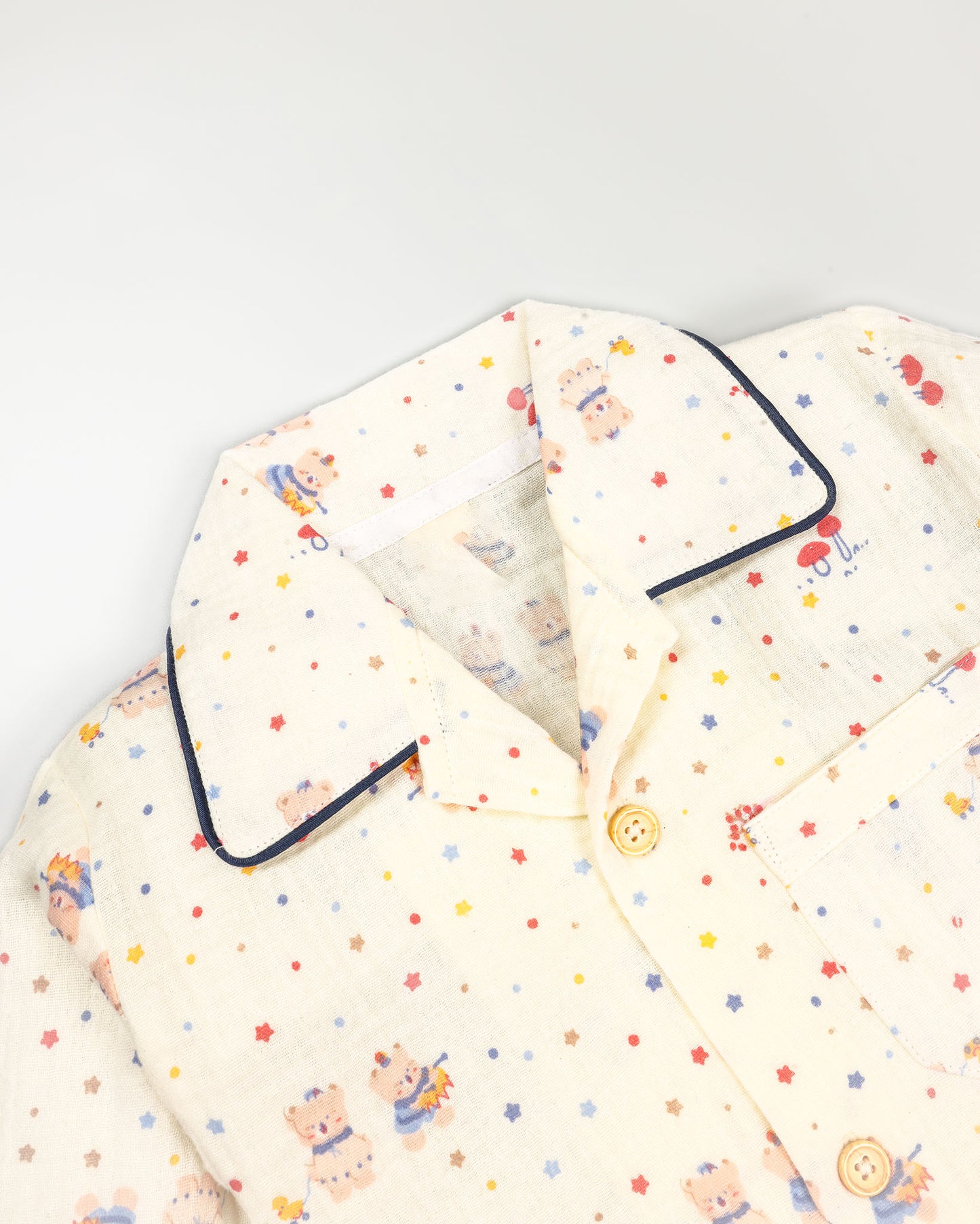 Colorful Star Sky Printed Crinkled Muslin Night Suit