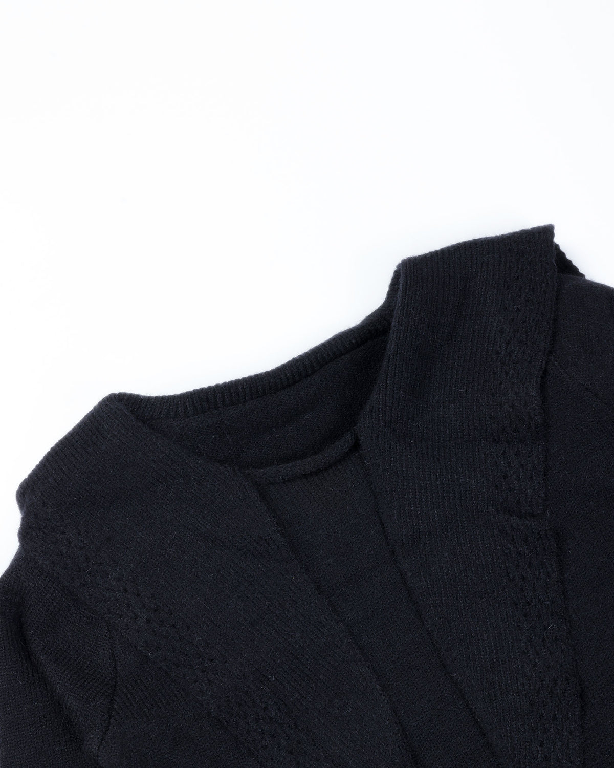 Sailor Collar Sweater Midi Dress With Sleeveless Fur Jacket