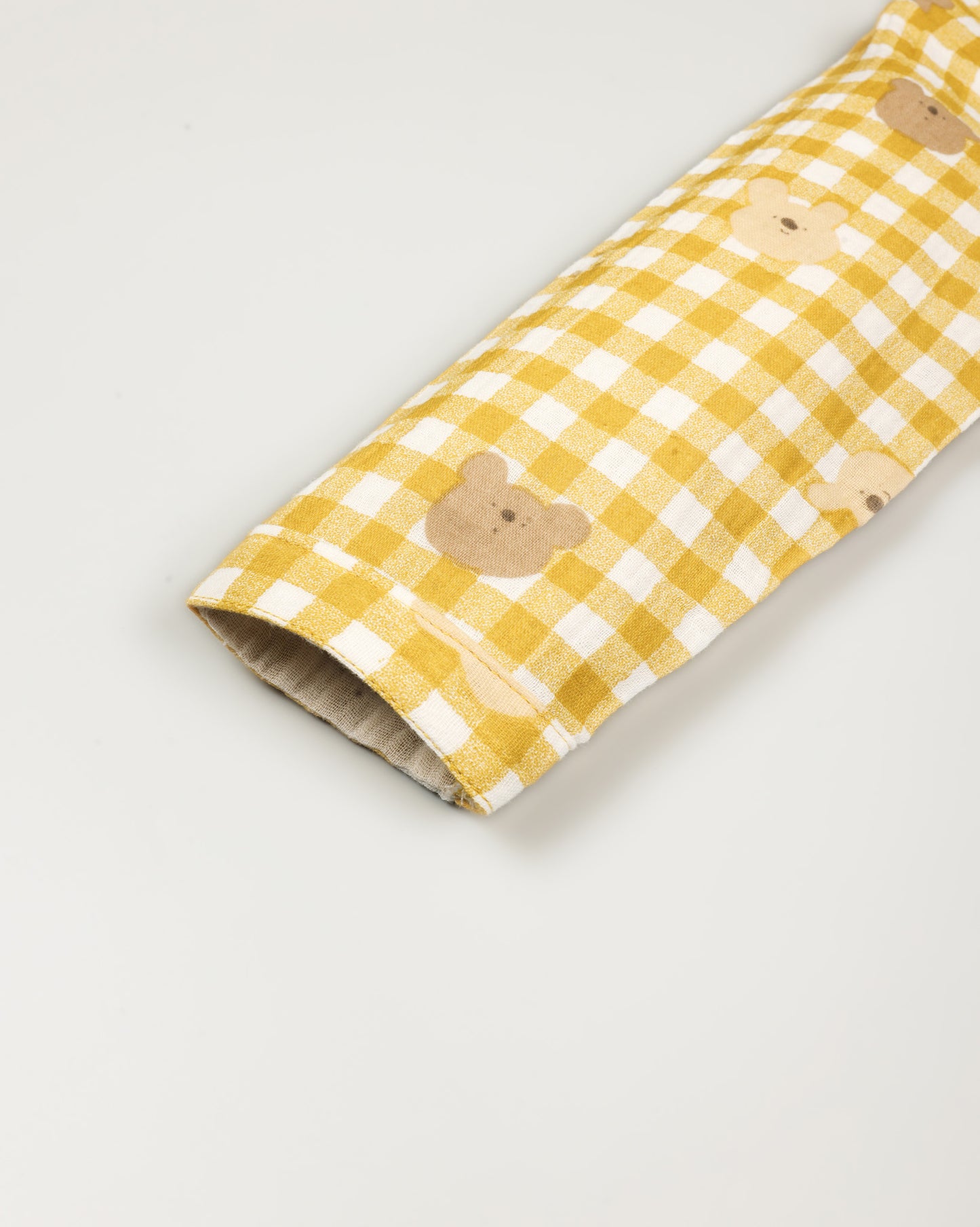 Gingham Check Printed Muslin Night Suit