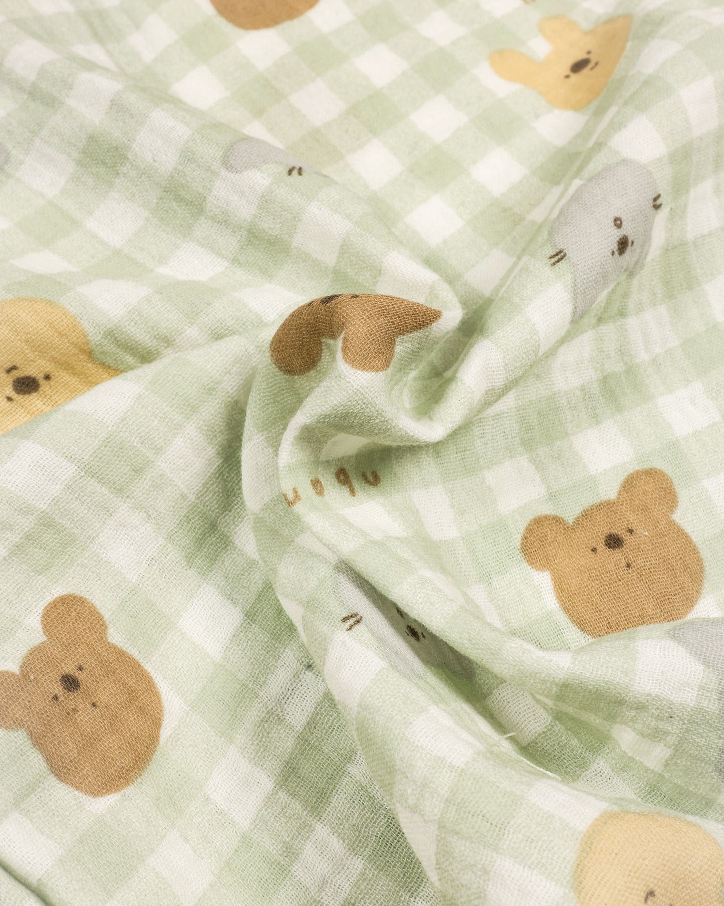 Gingham Check Printed Muslin Night Suit