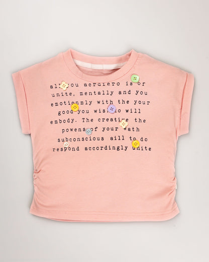 Motivation Printed T-Shirt / Denim Co-Ord Set