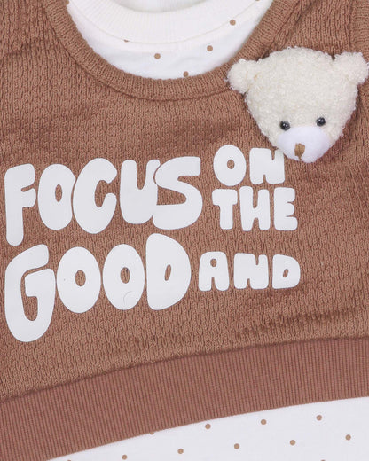 Full Sleeve Knitted Top with Textured Bell Bottom Pants