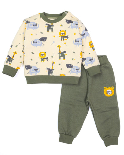 Animal Dream Printed Fleeced Co-Ord Set
