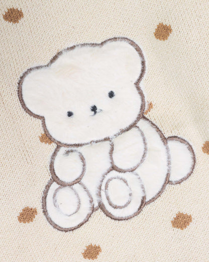 Cute Bear Embroidered Texture Sweater