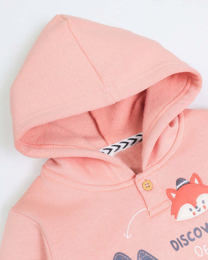 Red Panda Appliqued Fleeced Hoodie Co-ord Set