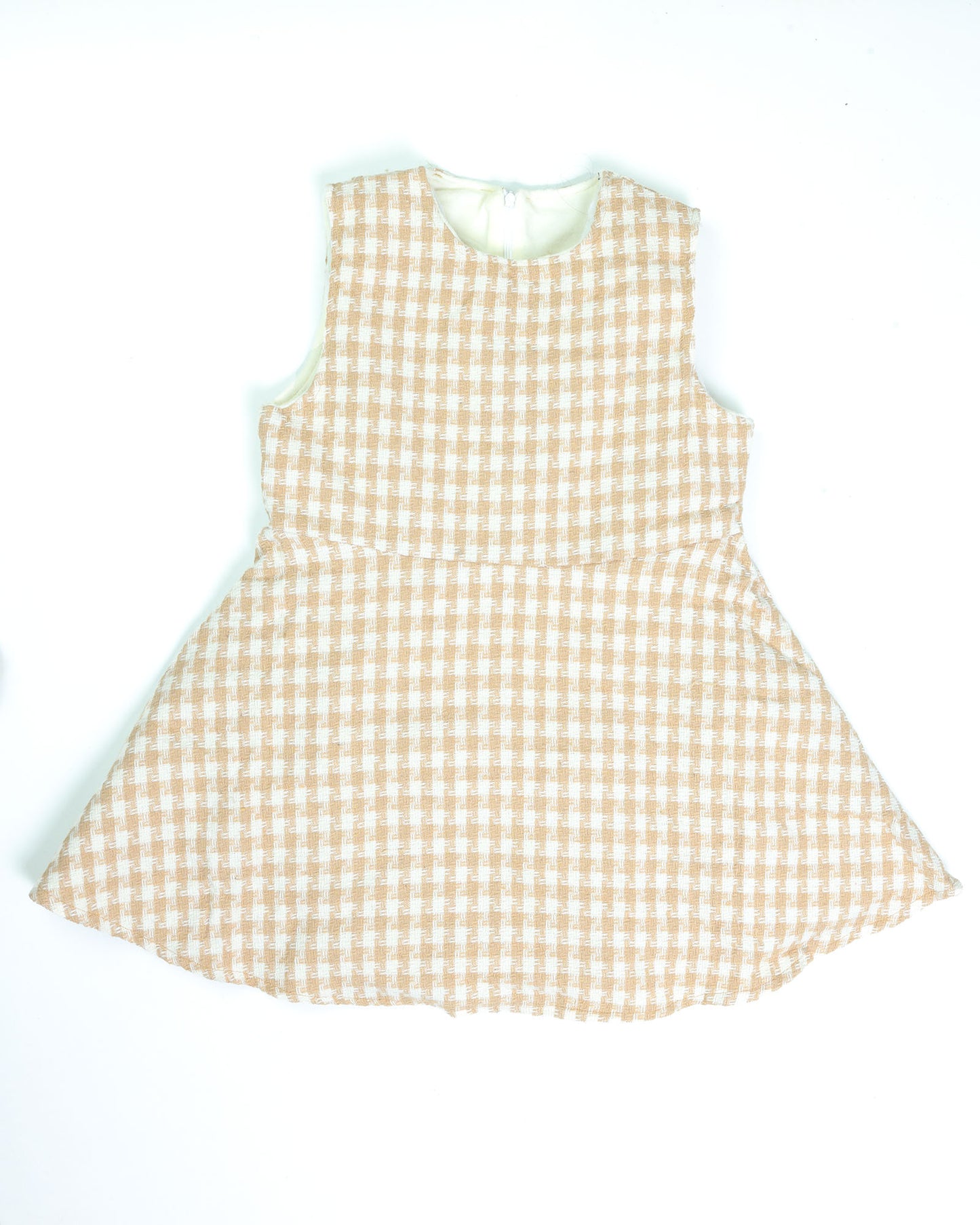 Dual Toned Houndstooth Fleeced Frock with Jacket