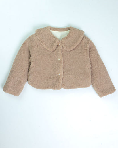 Dual Toned Houndstooth Fleeced Frock with Jacket