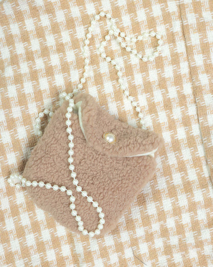 Dual Toned Houndstooth Fleeced Frock with Jacket