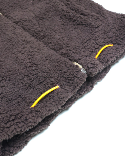 Soft Textured Fleeced Jacket with Puffer Sleeves