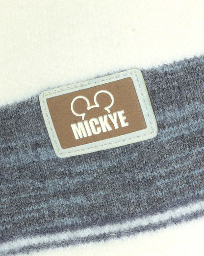 Mickye Tag Appliqued Stripe Sweater