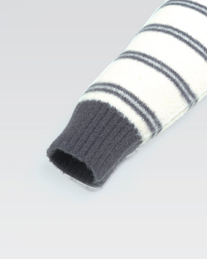 Mickye Tag Appliqued Stripe Sweater