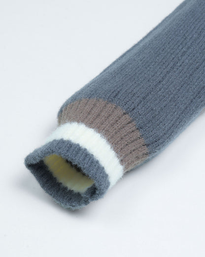 Stylish High Neck Zipper Handmade Sweater