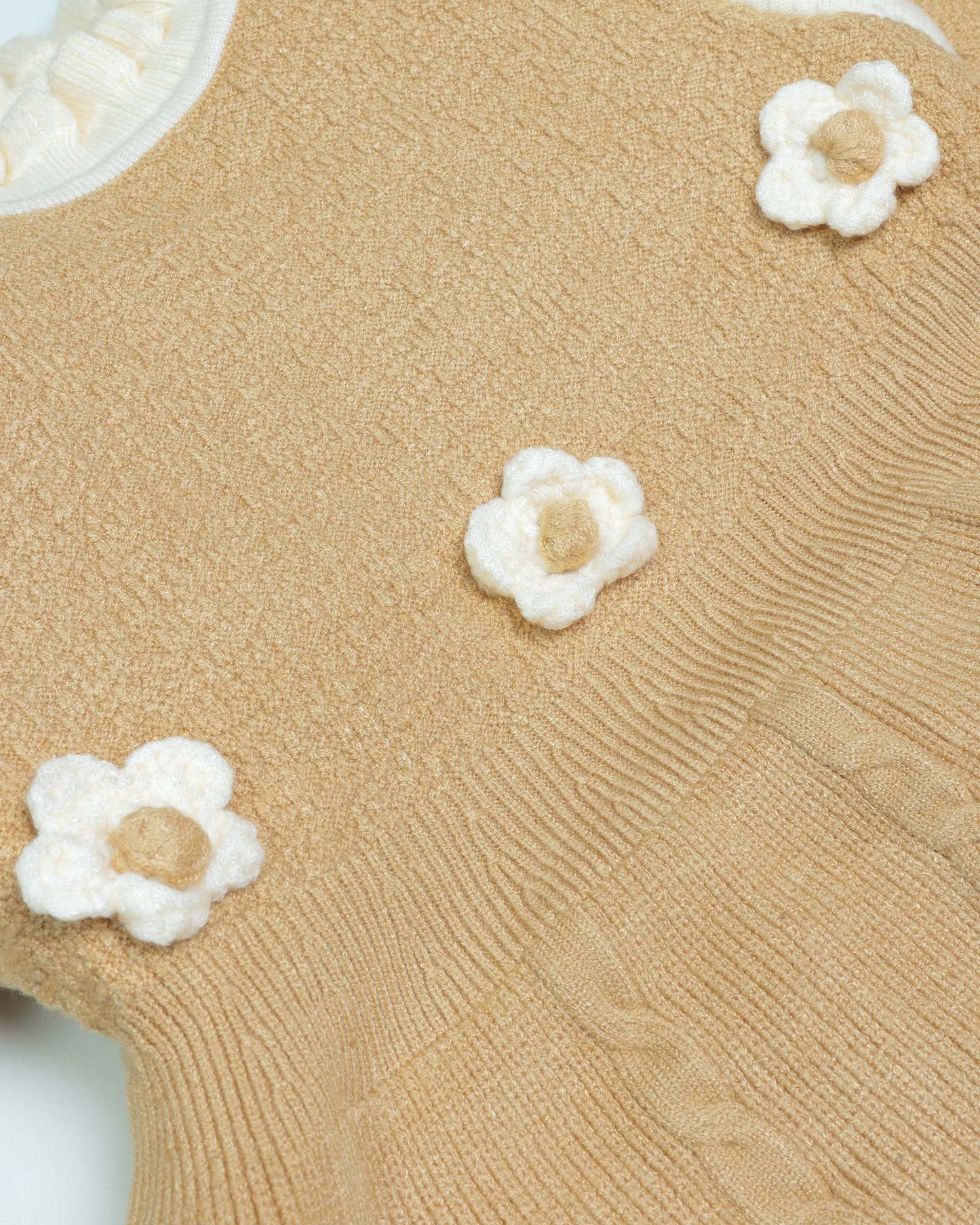 Ruffled High Neck Sweater Casual Frock Dress