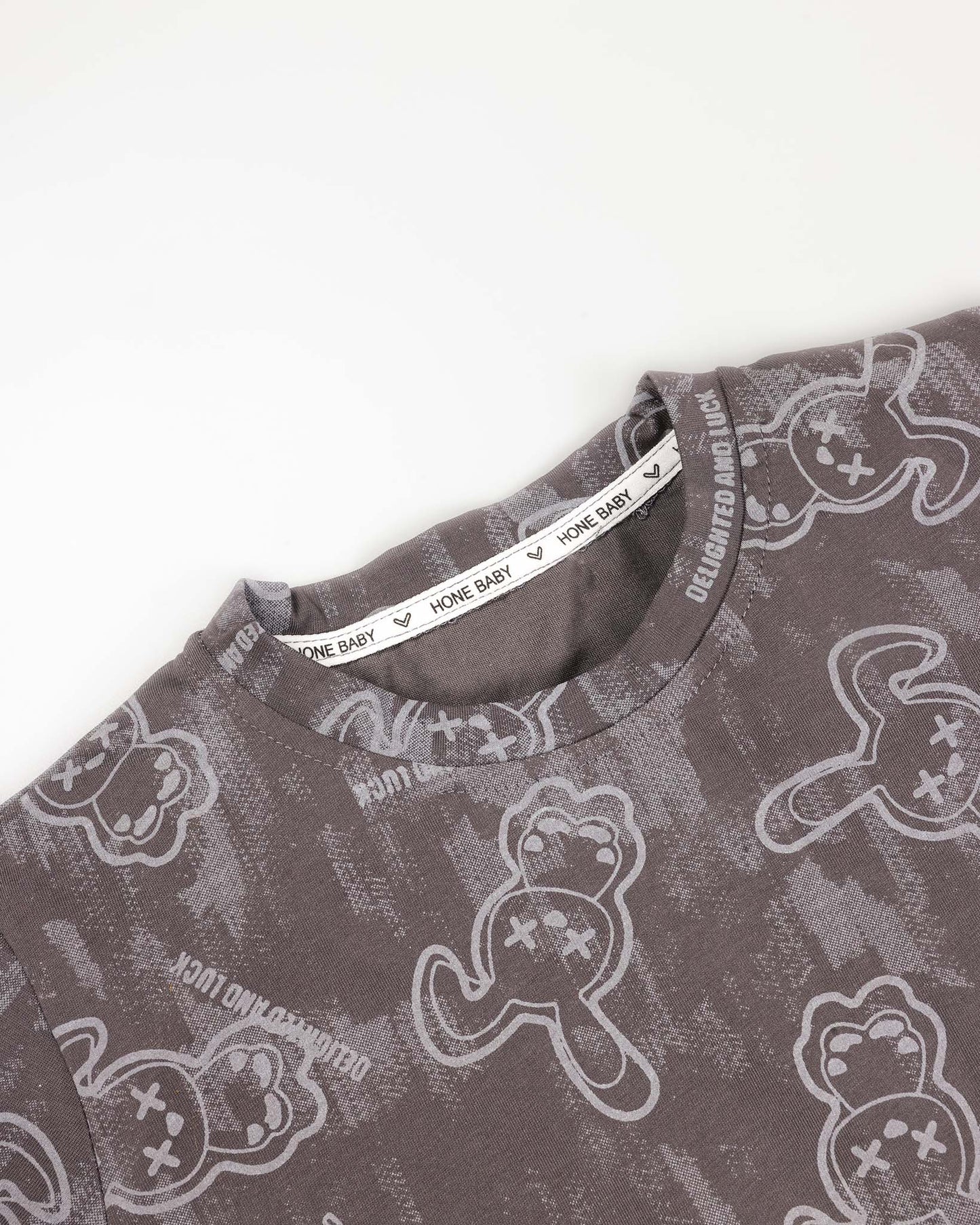 Luck Bunny Printed T-Shirt / Denim Co-Ord With Fanny Pack