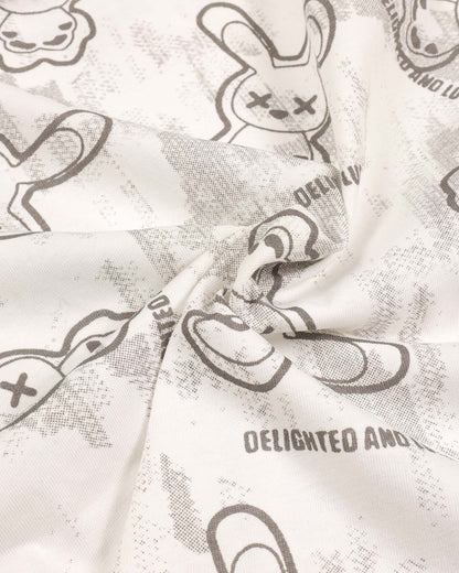 Luck Bunny Printed T-Shirt / Denim Co-Ord With Fanny Pack