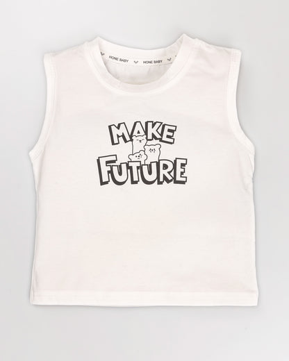 3 Pec Bear Printed Co-Ord Set With Sleeveless T-Shirt