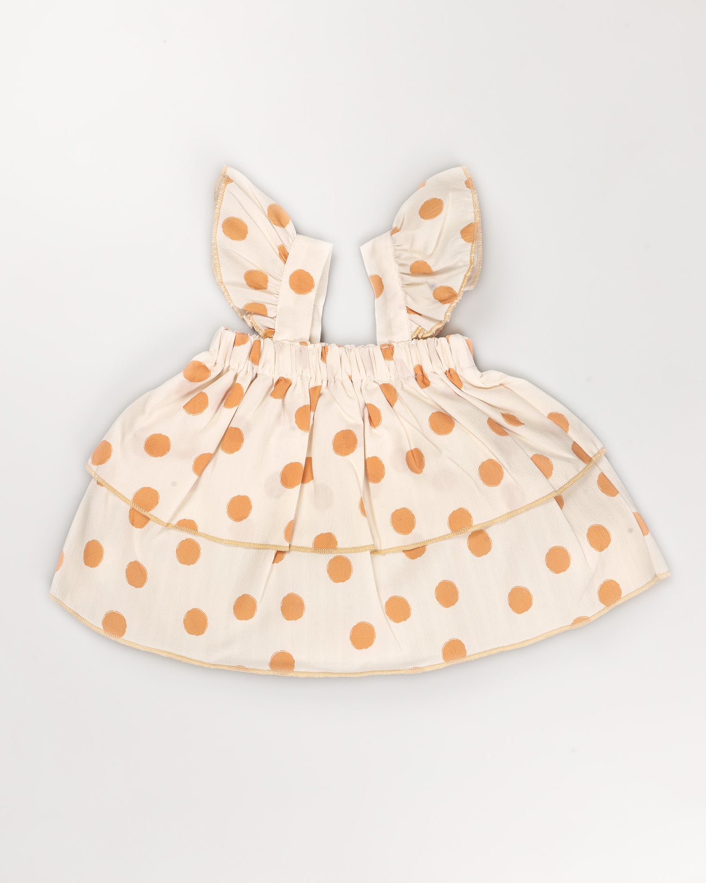 Pola Dot Printed Flare Crop-Top With Trouser Dress