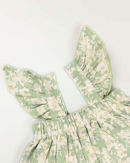 Flowral Printed Flare Crop-Top With Trouser Dress