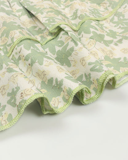 Flowral Printed Flare Crop-Top With Trouser Dress
