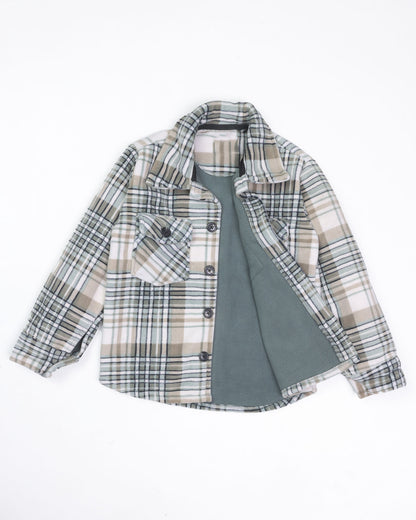Soft Textured Check Flannel Jacket