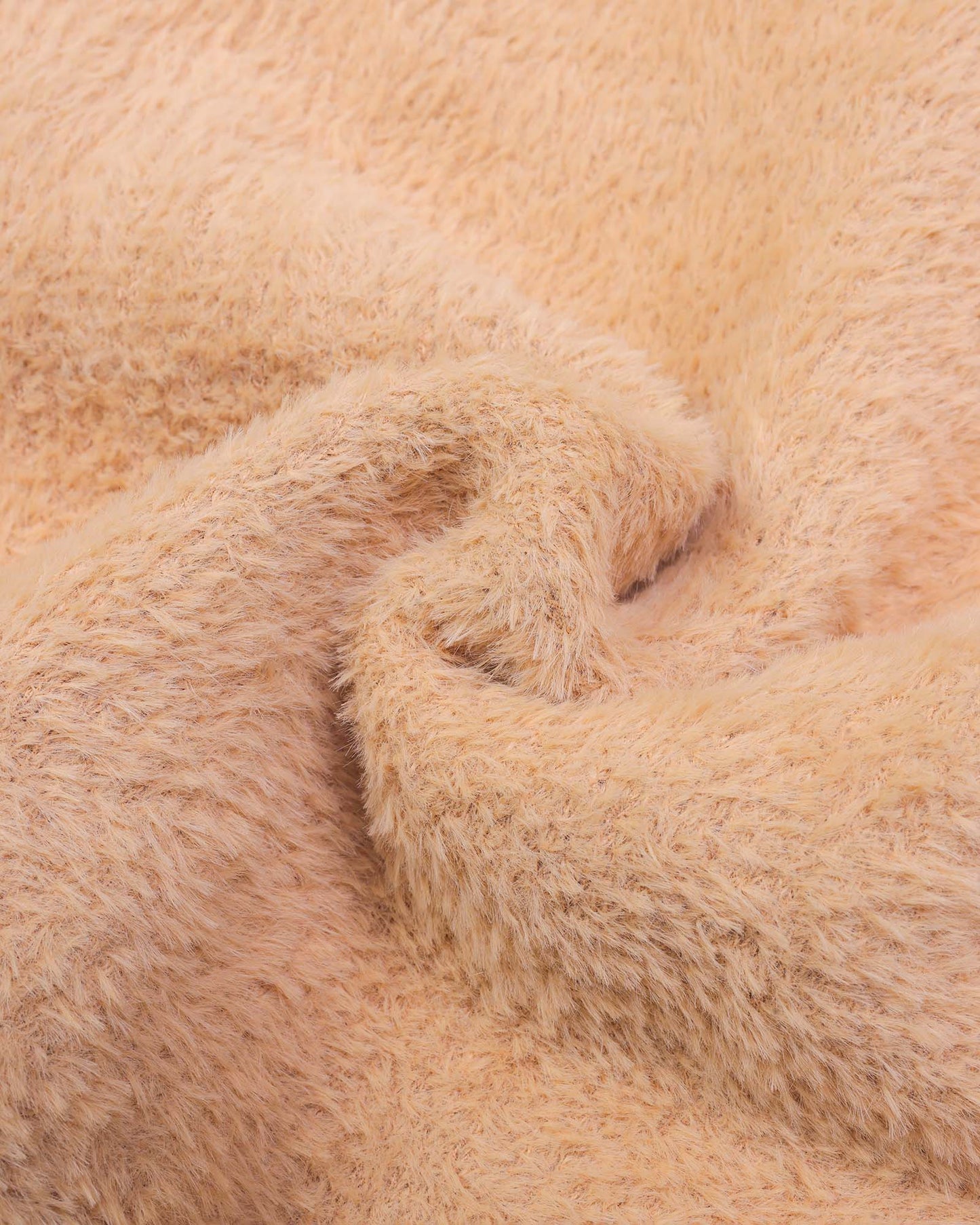 Turtle-Neck Fleeced Textured Sweater