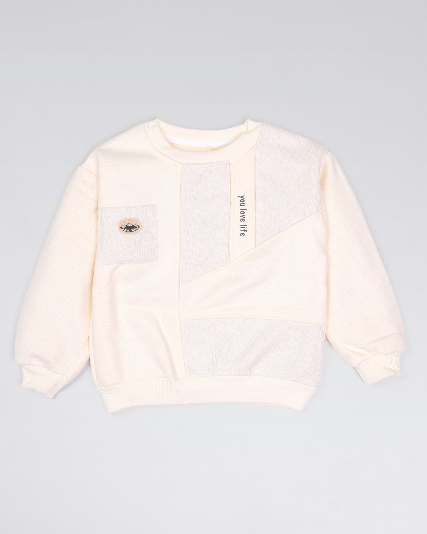 Stylish Love Life Printed Textured Fleeced Sweatshirt