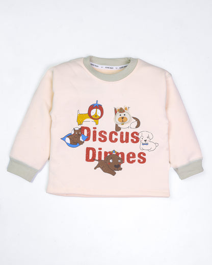 Puppies Applique Printed Fleeced Co-Ord Set