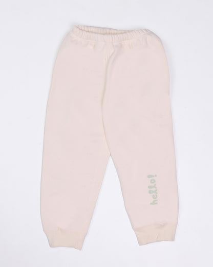 Bow Appliqued Printed Fleeced Co-Ord Set